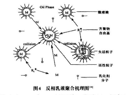 圖4反相乳液聚合機(jī)理圖